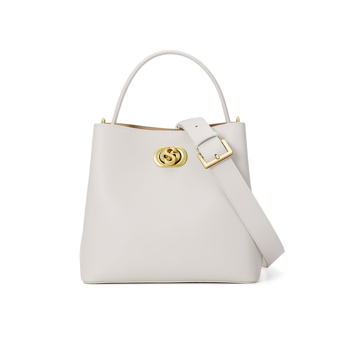SADIA versatile, stylish and classic single - shoulder and handheld "Four - Happiness Pouch" bag for women Leather Satchel Purse Backpack ComboSDS30055