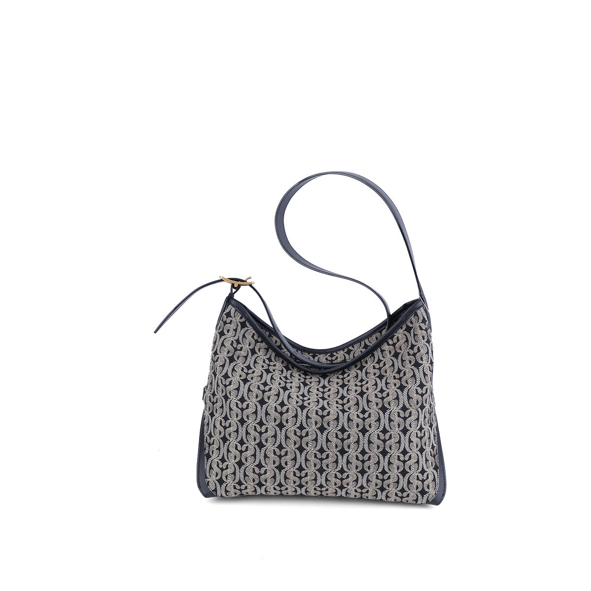 حقيبة SD Monogram Hobo أنيقة وكلاسيكية ومتوفرة للحمل على كتف واحد أو عبر الجسم.