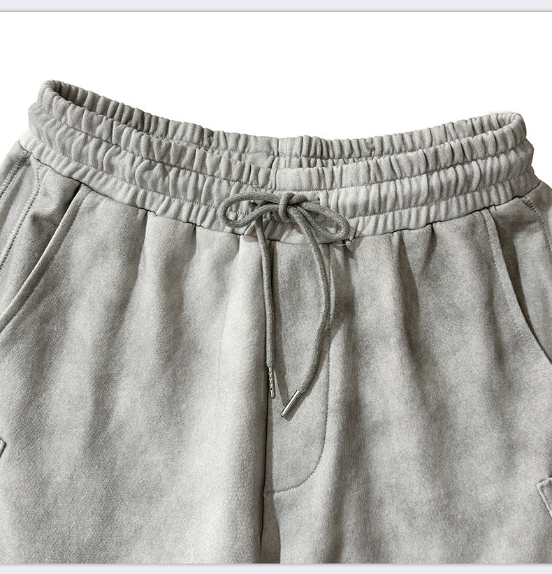 2024 Summer American White Grey Dirty Wide Leg Pants High Street Design Sense Old Joker Men SHW-410
