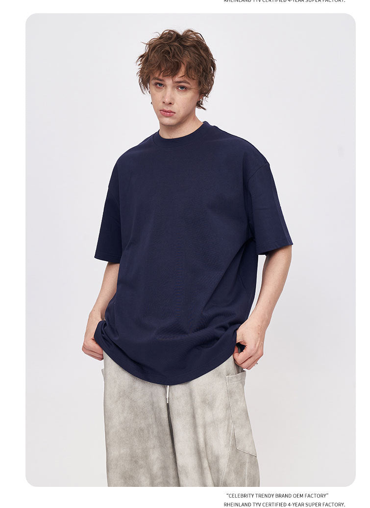 RFSD Men's 2025 Bajia Pure Cotton T-shirt Heavy Loose 425G Short Sleeve Men's T Summer Fashion Brand Short Sleeve T-shirt SH-683