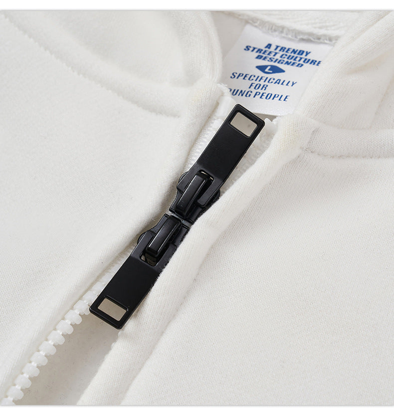 US Tide Zipper Hooded Wei Yi 2023 Autumn Contrast Letter Printing Fleece-lined Jacket Jacket Men SHW-396
