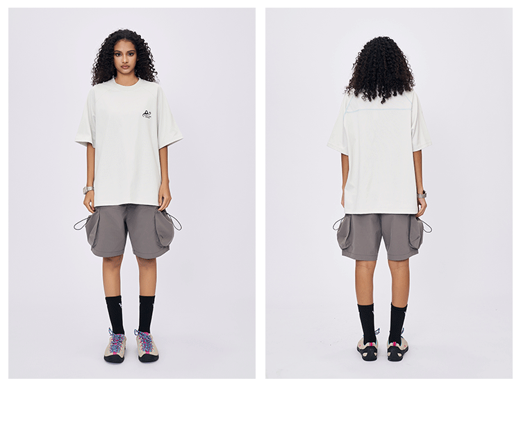 Spring and summer 2025 new American letter logo stitching contrast color design short sleeve T-shirt men loose SH-691