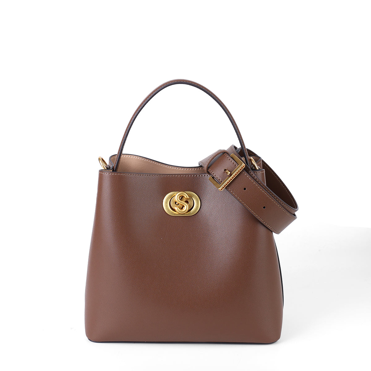 SADIA versatile, stylish and classic single - shoulder and handheld "Four - Happiness Pouch" bag for women Leather Satchel Purse Backpack ComboSDS30055