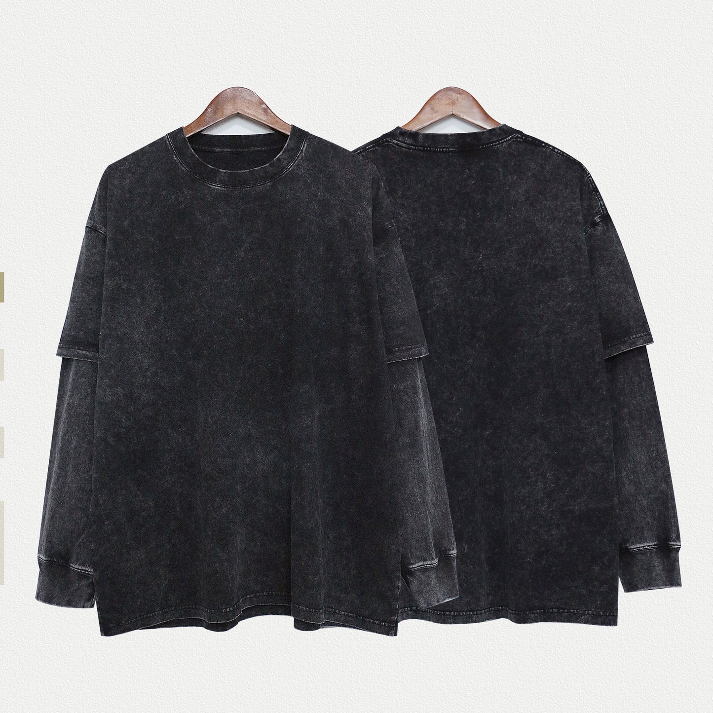 240g Double-Layer Look Long Sleeve/Blank T-Shirt for printing