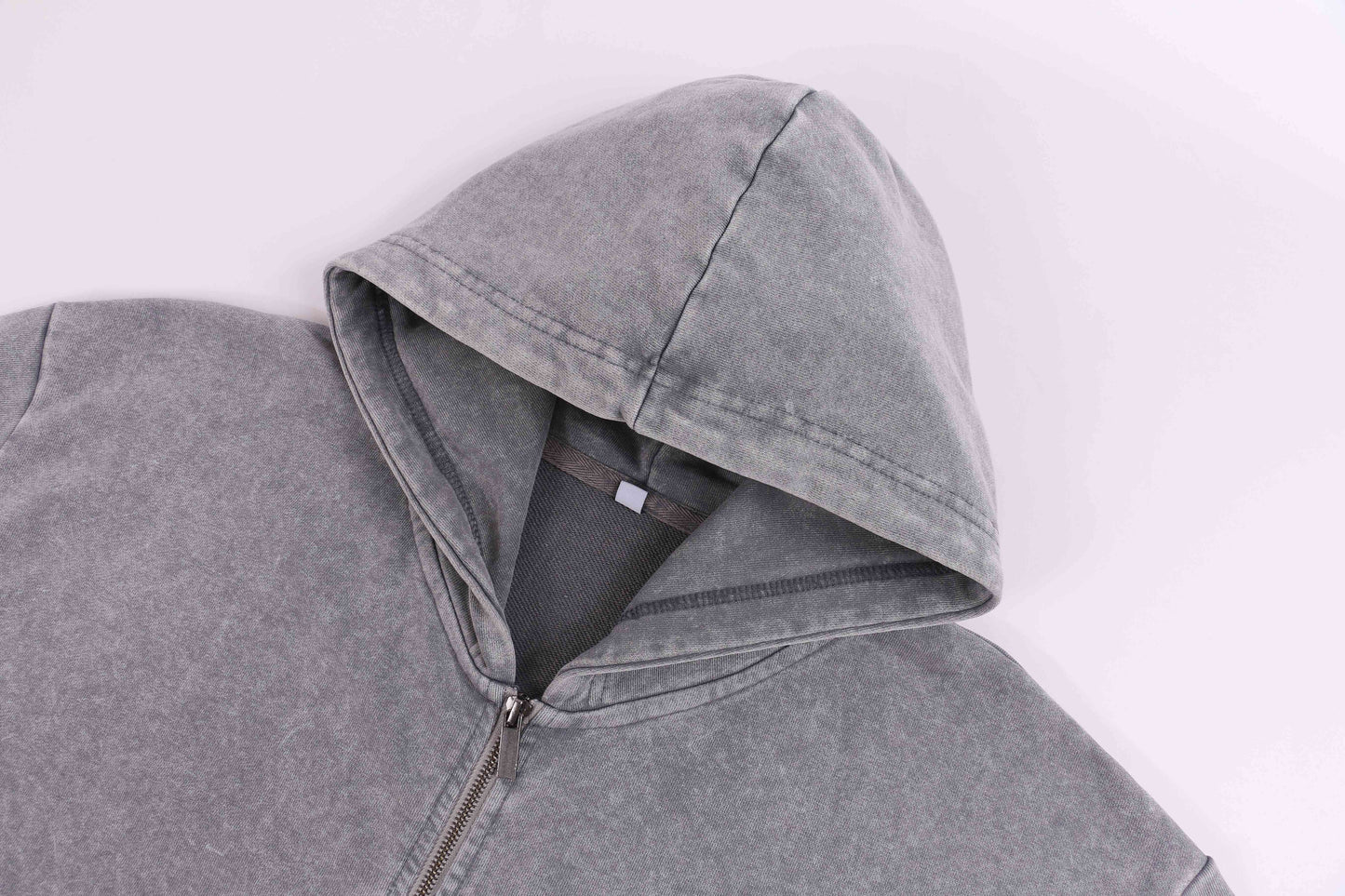 400G Heavyweight Washed Fleece Zip-Up Hoodie / Blank Hoodie for printing