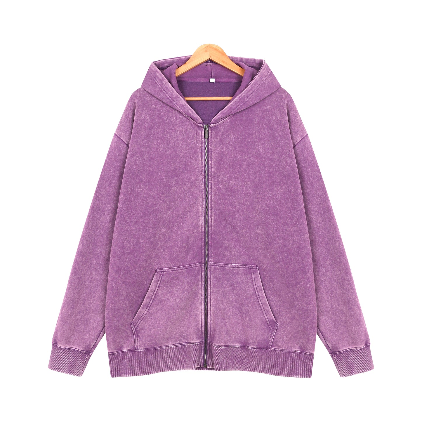400G Heavyweight Washed Fleece Zip-Up Hoodie / Blank Hoodie for printing