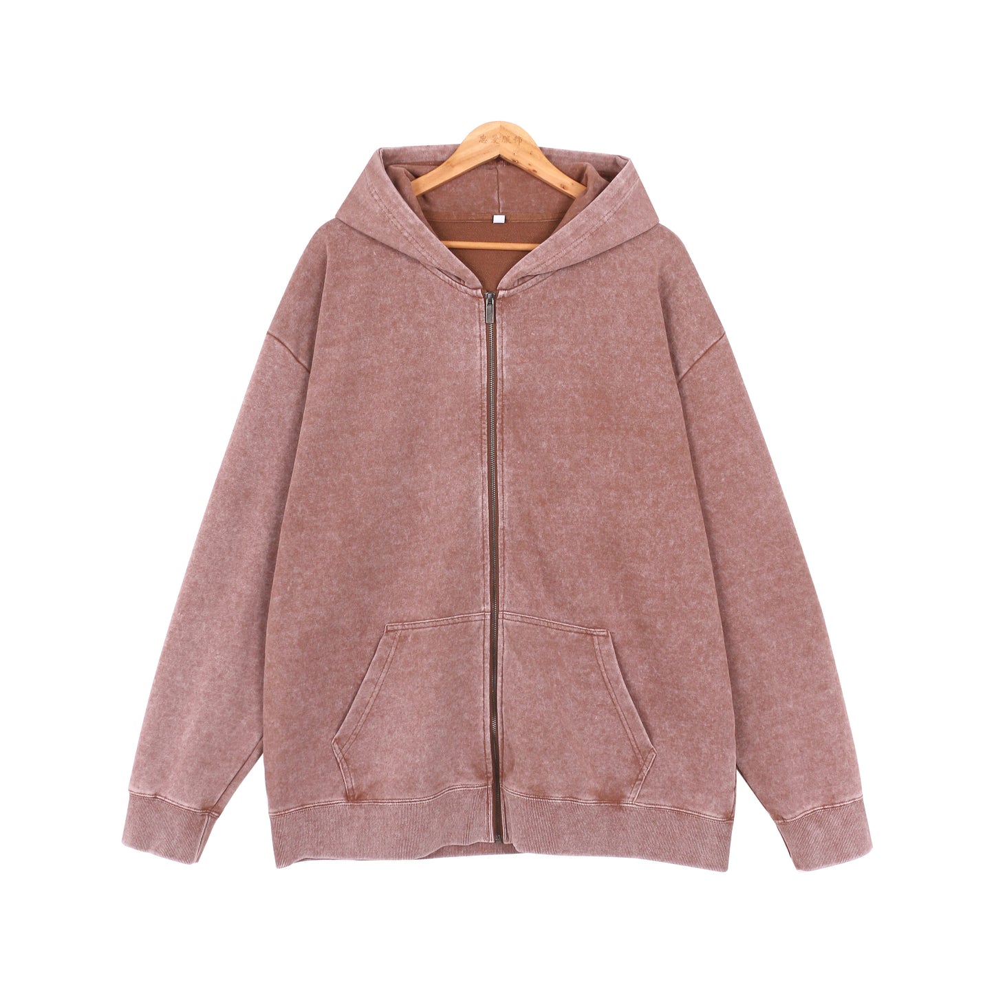 400G Heavyweight Washed Fleece Zip-Up Hoodie / Blank Hoodie for printing
