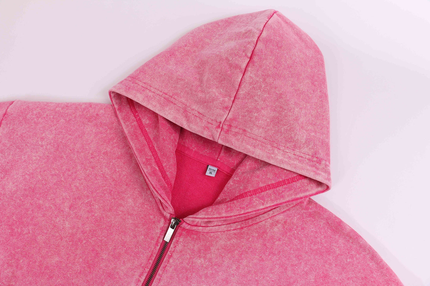 400G Heavyweight Washed Fleece Zip-Up Hoodie / Blank Hoodie for printing