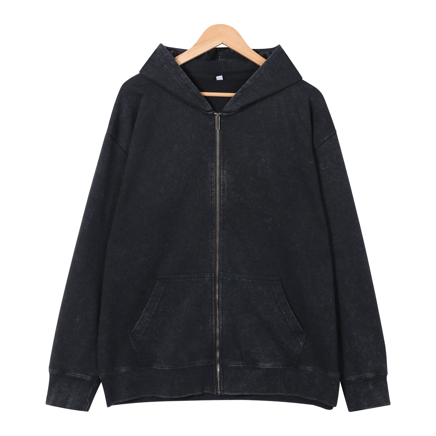 400G Heavyweight Washed Fleece Zip-Up Hoodie / Blank Hoodie for printing