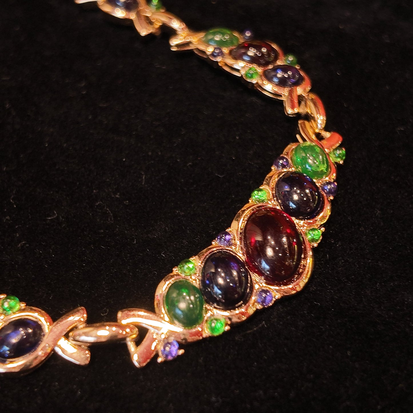 Red and green glaze necklace JA012