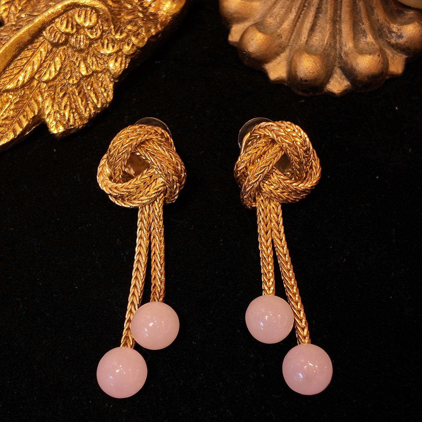 Pink Jade Earrings JA034