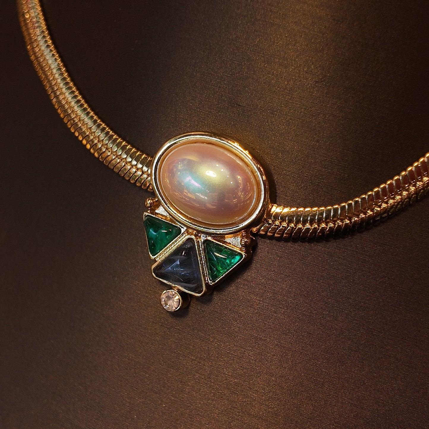 Blue and green pearl necklace JA035