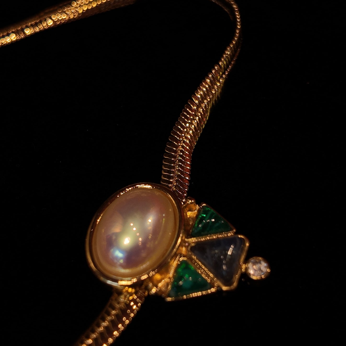 Blue and green pearl necklace JA035