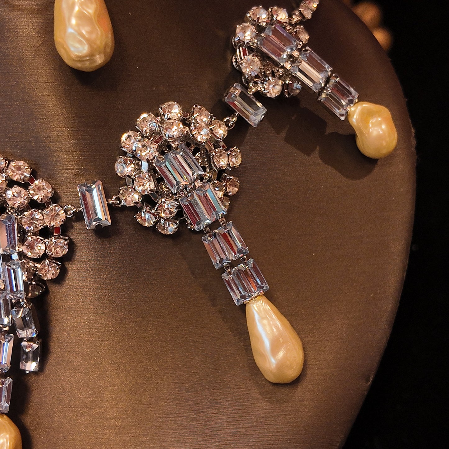 Barak Pearl Necklace Stud Earrings suit JA040