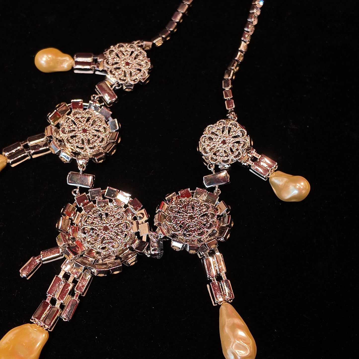 Barak Pearl Necklace Stud Earrings suit JA040