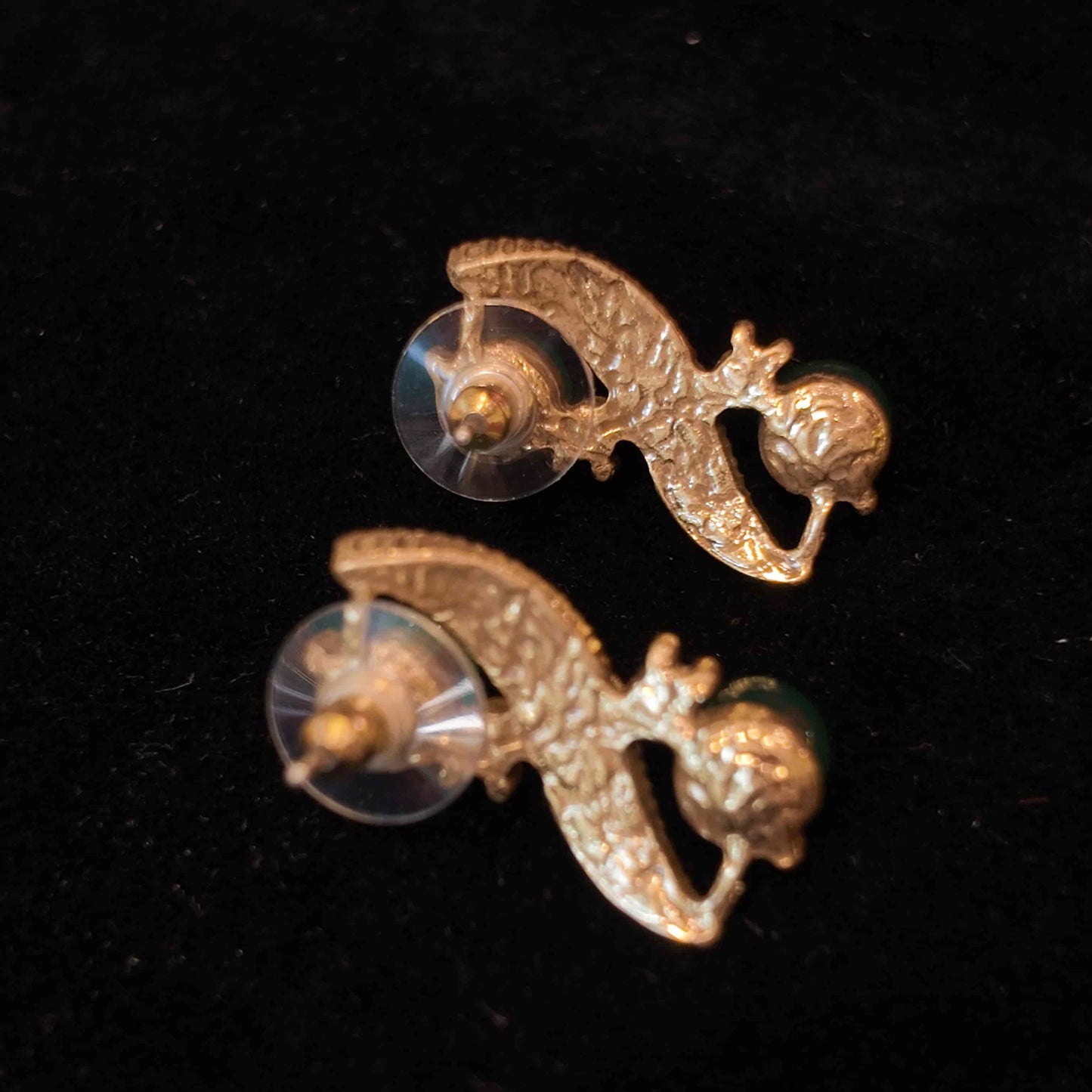 Green Ribbon Necklace Stud Earrings suit JA041