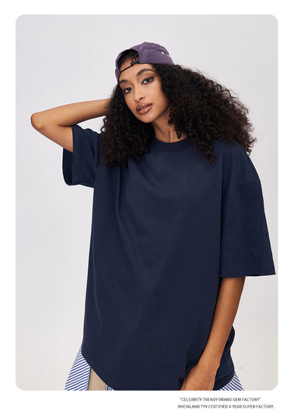 RFSD Men's 2025 Spring and Summer 305G Heavy T-shirt Men's American Pure Cotton Tide Brand Solid Color Short Sleeve Teenager T-shirt SH-682