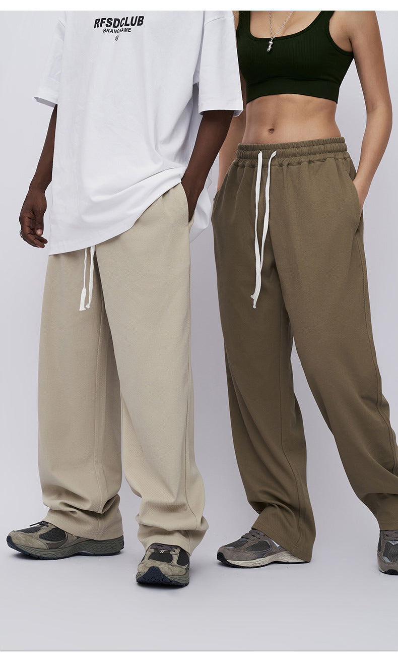 2023 Summer New Sports Leisure Draped Wide Leg Trousers Loose Lazy Wind Straight Trousers SHW-369