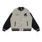 New Retro Street Leather Heavy Industry Embroidered Contrast Color Couple American Baseball Suit Jacket For Men And Women SHW-432