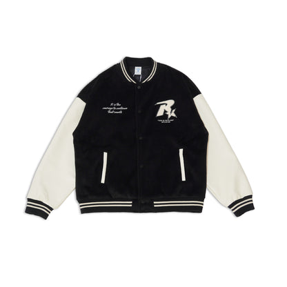New Retro Street Leather Heavy Industry Embroidered Contrast Color Couple American Baseball Suit Jacket For Men And Women SHW-432