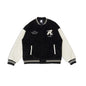 New Retro Street Leather Heavy Industry Embroidered Contrast Color Couple American Baseball Suit Jacket For Men And Women SHW-432