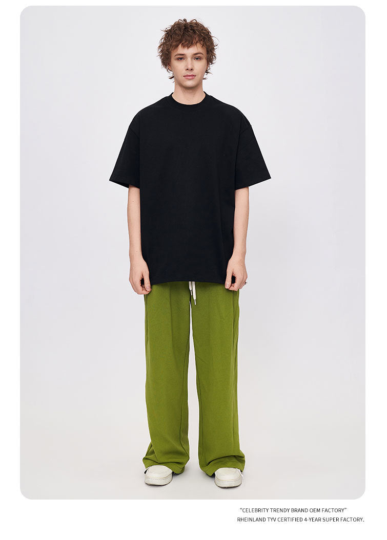 RFSD Men's 2025 Bajia Pure Cotton T-shirt Heavy Loose 425G Short Sleeve Men's T Summer Fashion Brand Short Sleeve T-shirt SH-683