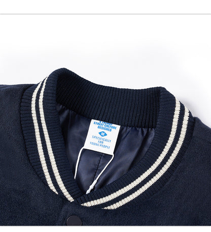 2024 New Contrast Loose Embroidered Jacket Baseball Jacket Couple Cotton Jacket For Men And Women SHW-408