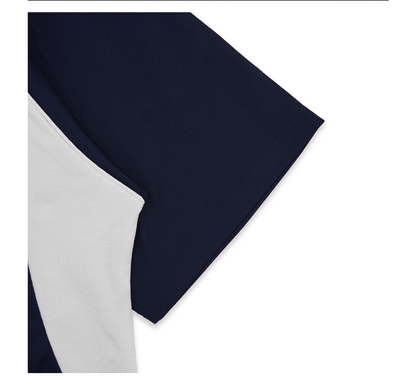 2025 Spring/Summer New Racing Suit Tide Brand American Letter Logo Stitching Contrast Color Short Sleeve T-shirt Men SH-655