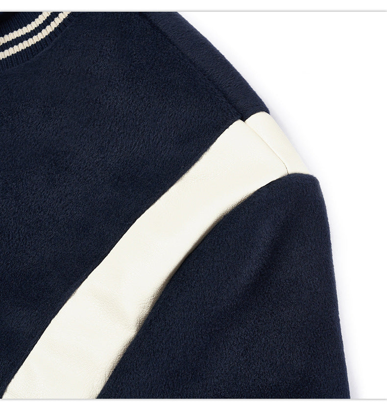2024 New Contrast Loose Embroidered Jacket Baseball Jacket Couple Cotton Jacket For Men And Women SHW-408