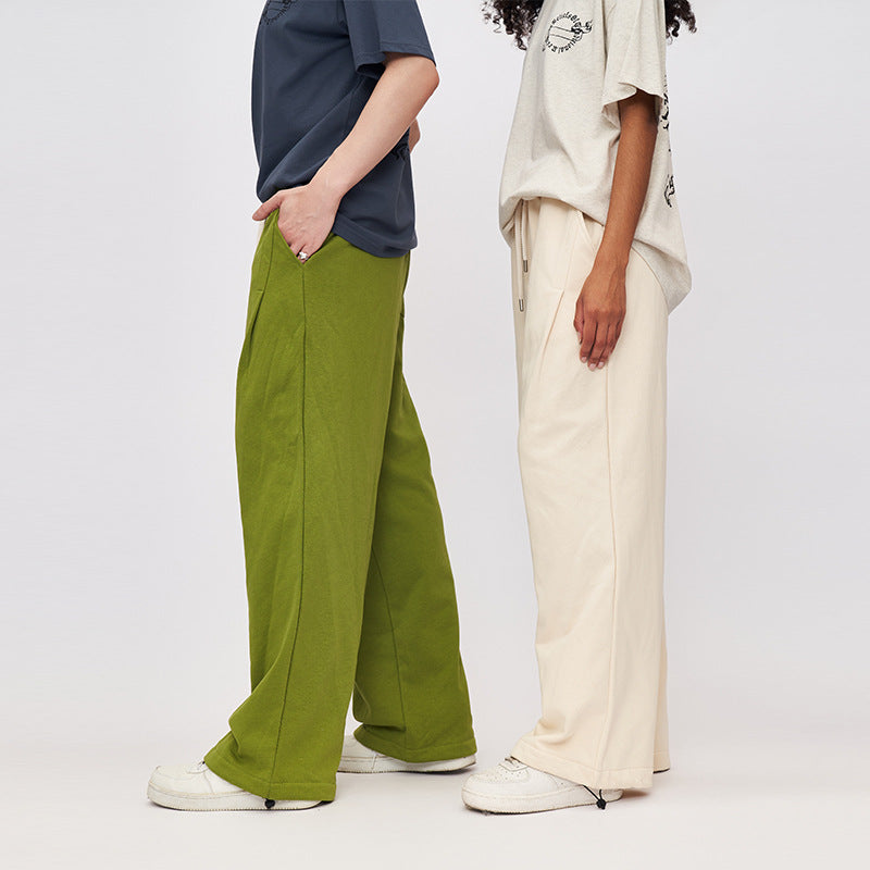 RFSD Men's 2025 Summer New Loose Terry Trousers Adjustable Buckle Ruffle Design Trendy Brand Straight Pants For Men SHW-439