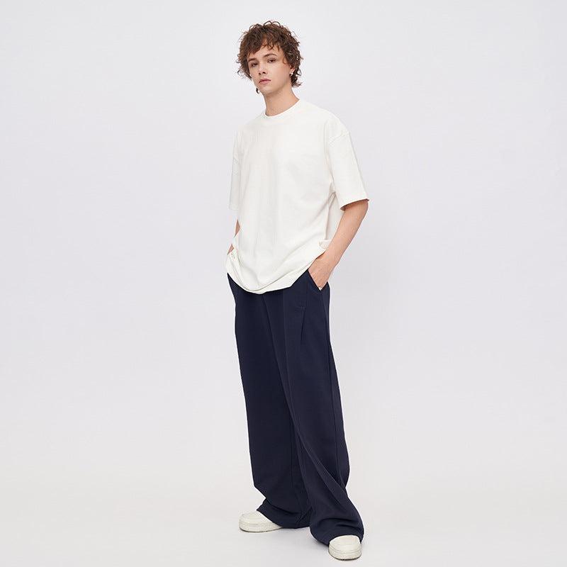 RFSD Men's 2025 Summer New Loose Terry Trousers Adjustable Buckle Ruffle Design Trendy Brand Straight Pants For Men SHW-439