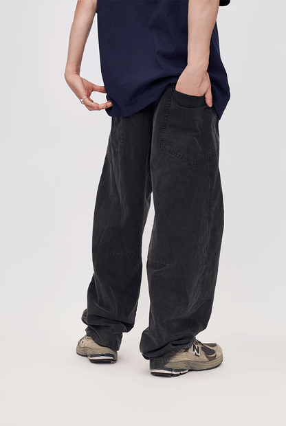Retro Old Pants Scimitar  Spring And Summer 2025 New Heavy Sports Loose Straight Pants Men SHW-438