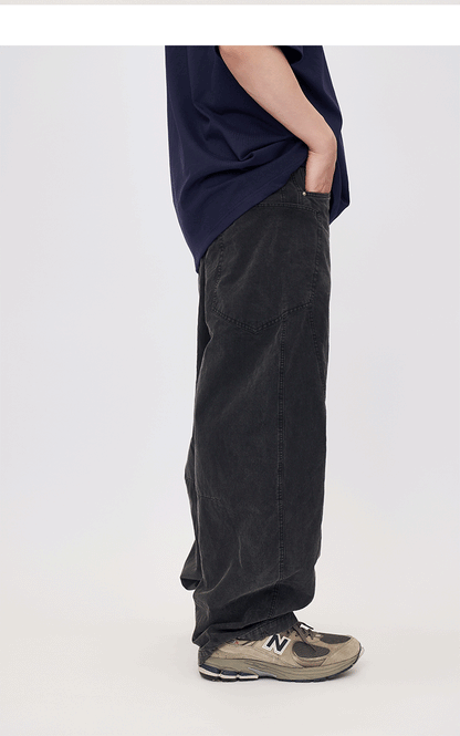 Retro Old Pants Scimitar  Spring And Summer 2025 New Heavy Sports Loose Straight Pants Men SHW-438