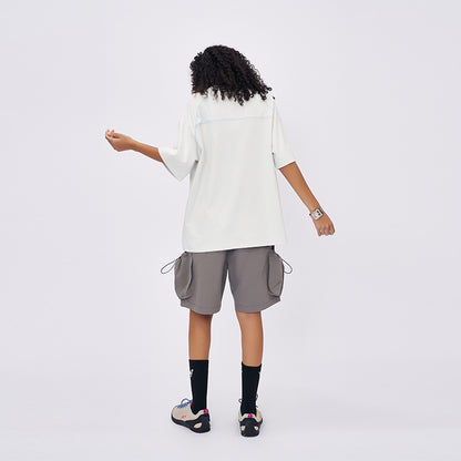 Spring and summer 2025 new American letter logo stitching contrast color design short sleeve T-shirt men loose SH-691