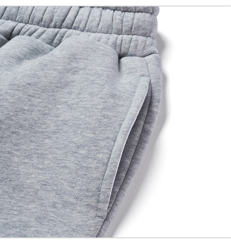 2023 Fall/Winter Solid Color Casual Fleece-lined Pants Fashion Brand Street Dance Suit Hiphop Foot Pants Men SHW-371