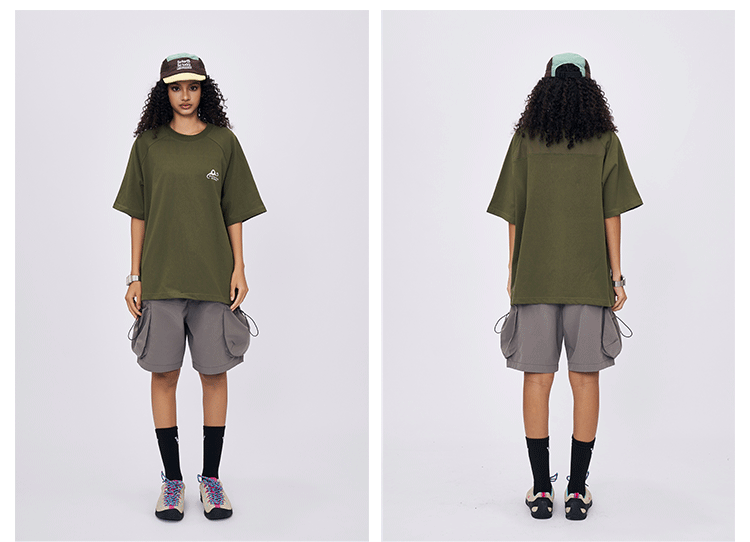 Spring and summer 2025 new American letter logo stitching contrast color design short sleeve T-shirt men loose SH-691