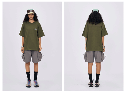 Spring and summer 2025 new American letter logo stitching contrast color design short sleeve T-shirt men loose SH-691