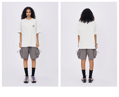 Spring and summer 2025 new American letter logo stitching contrast color design short sleeve T-shirt men loose SH-691