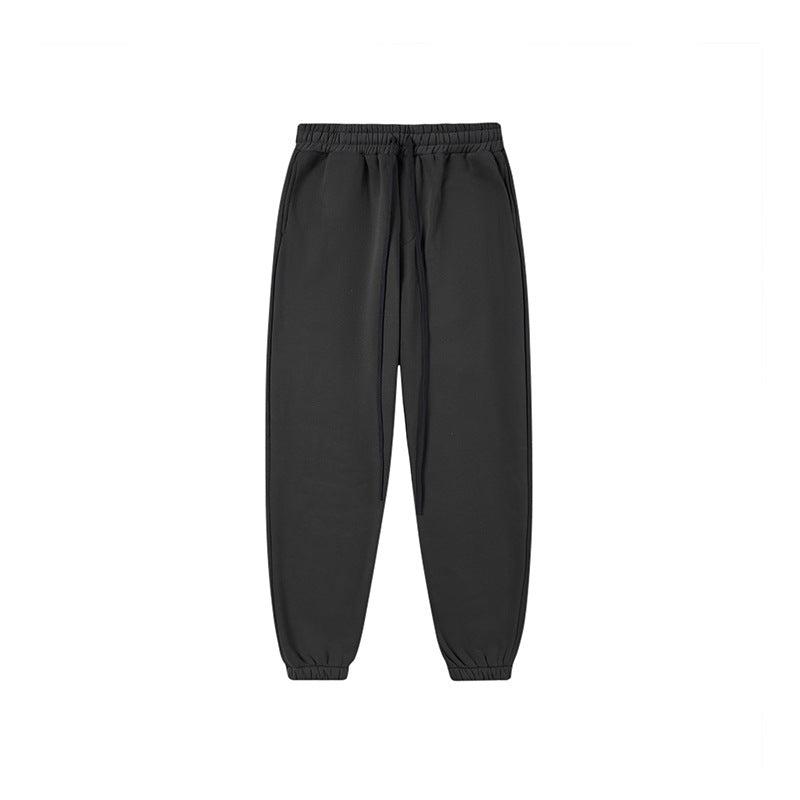 2023 Fall/Winter Solid Color Casual Fleece-lined Pants Fashion Brand Street Dance Suit Hiphop Foot Pants Men SHW-371