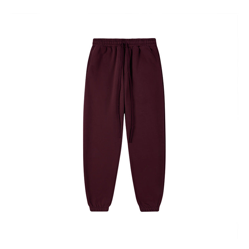 2023 Fall/Winter Solid Color Casual Fleece-lined Pants Fashion Brand Street Dance Suit Hiphop Foot Pants Men SHW-371