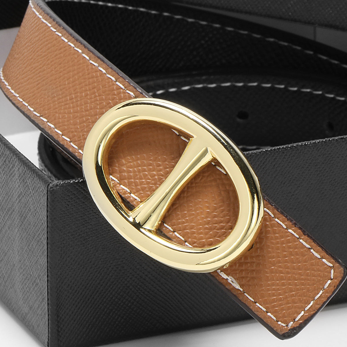 Ladies' all-match and fashionable belt with a pig nose buckle