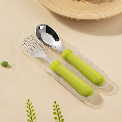 Stainless Steel Silicone Long Handle Fork Spoon H41-354