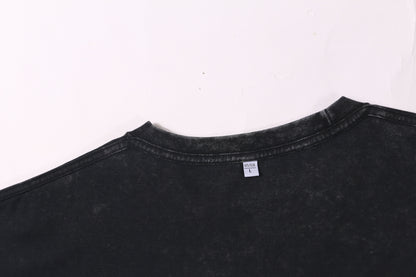 300g Washed Craft Short Sleeve Basic Blank T-shirts for printing