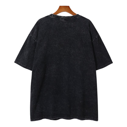 300g Washed Craft Short Sleeve Basic Blank T-shirts for printing