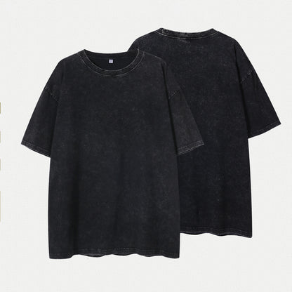 300g Washed Craft Short Sleeve Basic Blank T-shirts for printing