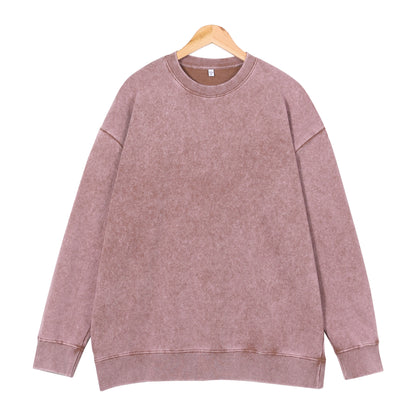 400g Heavyweight Washed Fleece Crewneck Sweatshirt Blank T-shirts/sweatshirts for printing