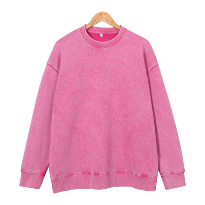 400g Heavyweight Washed Fleece Crewneck Sweatshirt Blank T-shirts/sweatshirts for printing