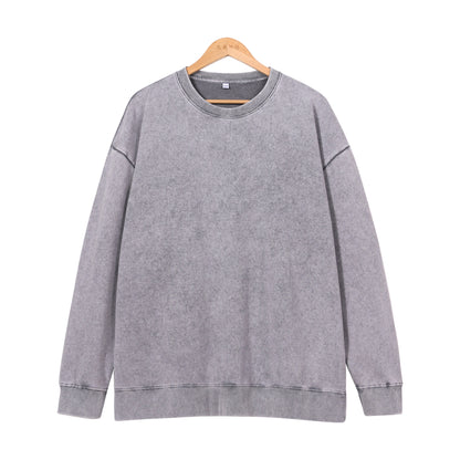 400g Heavyweight Washed Fleece Crewneck Sweatshirt Blank T-shirts/sweatshirts for printing