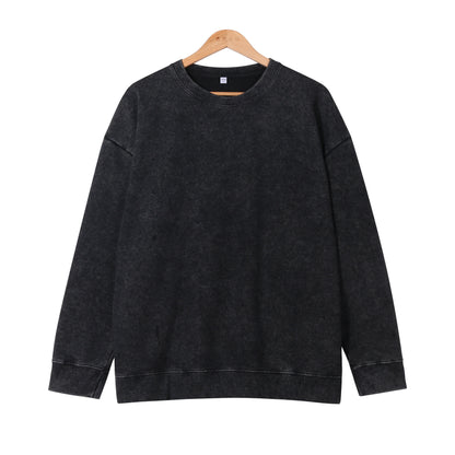 400g Heavyweight Washed Fleece Crewneck Sweatshirt Blank T-shirts/sweatshirts for printing