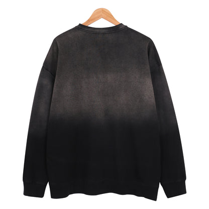 400G Heavyweight Washed Fleece Gradient Crewneck Sweatshirt / Blank Hoodie for printing